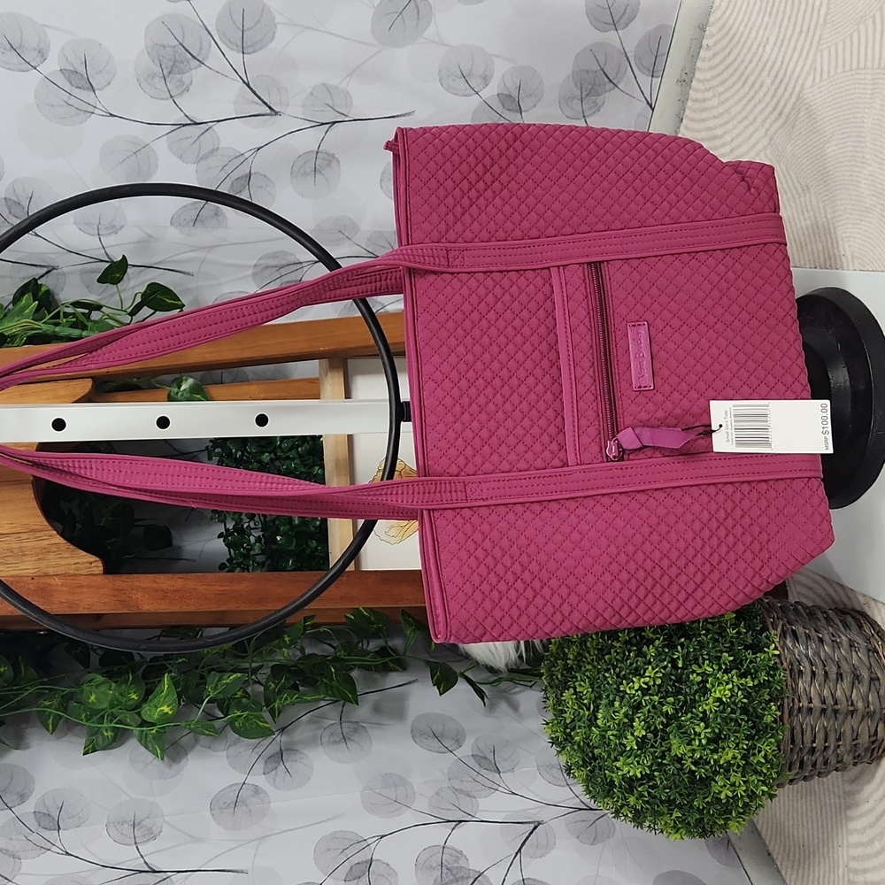 Vera Bradley Performance Twill Small Vera Tote in Raspberry Radiance - Picture 2 of 7